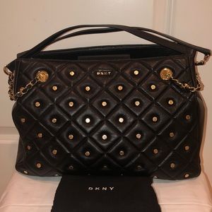 DKNY Barbara Quilted Leather Tote black